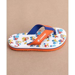 Cute Walk by Babyhug Slip On Flip Flops with Vehicle Print - Orange