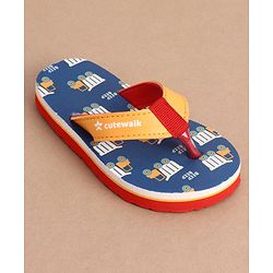 Cute Walk by Babyhug Slip On Vehicles Printed Flip Flop - Blue & Orange