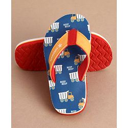 Cute Walk by Babyhug Slip On Vehicles Printed Flip Flop - Blue & Orange