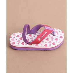 Cute Walk by Babyhug Back Strap Hearts Printed Flip Flops - Pink