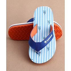 Cute Walk by Babyhug Flip Flops with Boat Print - Light Blue