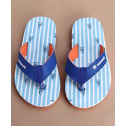 Cute Walk by Babyhug Flip Flops with Boat Print - Light Blue