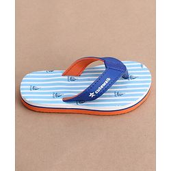Cute Walk by Babyhug Flip Flops with Boat Print - Light Blue