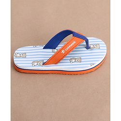 Cute Walk by Babyhug Flip Flops with Teddy Print - Orange