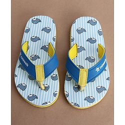 Cute Walk by Babyhug Flip Flops with Whale Print - Blue