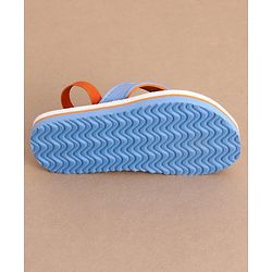 Cute Walk by Babyhug Back Strap Star Printed Flip Flops - Navy Blue