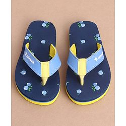 Cute Walk by Babyhug Slip On Cherry Printed Flip Flops - Navy Blue