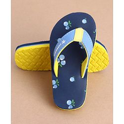 Cute Walk by Babyhug Slip On Cherry Printed Flip Flops - Navy Blue
