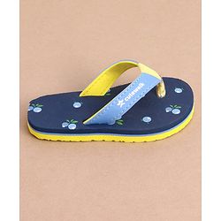 Cute Walk by Babyhug Slip On Cherry Printed Flip Flops - Navy Blue