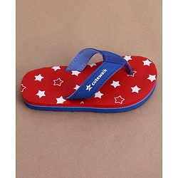 Cute Walk by Babyhug Flip Flops with Star Print - Red