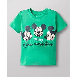 Babyhug Disney Cotton Knit T-Shirts Half Sleeve with Mickey Mouse Graphic Multi Color 3-6 Months Pack of 2