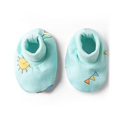 Babyhug 100% Cotton Knit Bear Printed Cap Mittens & Booties Set Multicolor - Diameter 10 cm