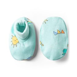 Babyhug 100% Cotton Knit Bear Printed Cap Mittens & Booties Set Multicolor - Diameter 10 cm