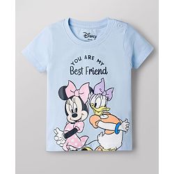 Babyhug Disney Cotton Knit T-Shirts Half Sleeve with Minnie and Friends Graphic Multi Color 3-6 Months Pack of 2