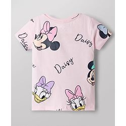 Babyhug Disney Cotton Knit T-Shirts Half Sleeve with Minnie and Friends Graphic Multi Color 3-6 Months Pack of 2