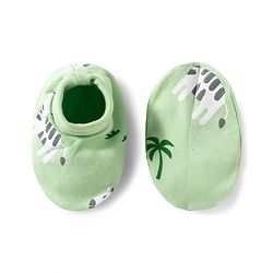 Babyhug 100% Cotton Knit Zebra Printed Cap Mittens & Booties Set Light Green - Diameter 16 cm