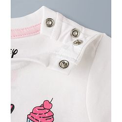 Babyhug Disney Single Jersey Knit Half Sleeves T-Shirt & Shorts Night Suit with Minnie Mouse Graphics - White