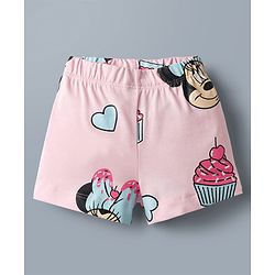 Babyhug Disney Single Jersey Knit Half Sleeves T-Shirt & Shorts Night Suit with Minnie Mouse Graphics - White