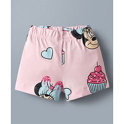 Babyhug Disney Single Jersey Knit Half Sleeves T-Shirt & Shorts Night Suit with Minnie Mouse Graphics - White