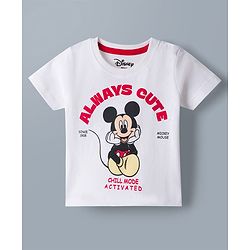 Babyhug Disney 100% Cotton Knit Half Sleeves T-Shirt & Pyjama Night Suit With Mickey Mouse Graphic - Multicolor