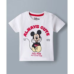 Babyhug Disney 100% Cotton Knit Half Sleeves T-Shirt & Pyjama Night Suit With Mickey Mouse Graphic - Multicolor