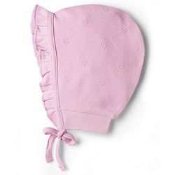 Babyhug 100% Cotton Knit Strawberry & Floral Printed Caps With Knot Pack Of 2 Multi Color - Diameter 16 cm