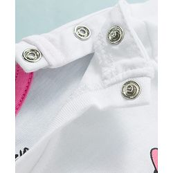 Babyhug Disney Single Jersey  Knit T-Shirt with Minnie Mouse Graphic Half Sleeves Round Neck White 12-18 Months