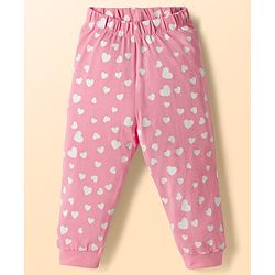 Babyhug Disney Single Jersey Knit Full Sleeves T-Shirt & Pyjama night Suit with Stitch Print - Pink