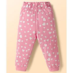 Babyhug Disney Single Jersey Knit Full Sleeves T-Shirt & Pyjama night Suit with Stitch Print - Pink