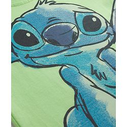 Babyhug Disney Single Jersey Knit Half Sleeves T-Shirt with Stitch Graphics - Green