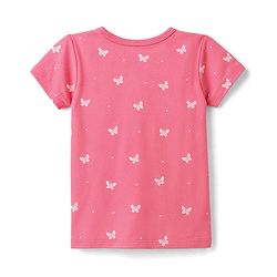 Babyhug 100% Cotton Interlock Knit Antibacterial Half Sleeves Jhablas With Floral Bow & Butterfly Print - Multicolor
