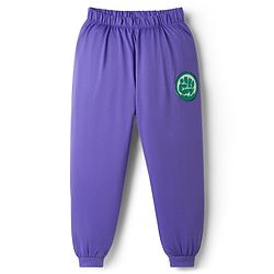 Babyhug Disney 100% Cotton Knit Full Sleeves T-Shirt & Pyjama Night Suit With Hulk Graphic - Green & Purple