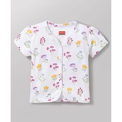 Babyhug 100% Cotton Knit Half Sleeves Jhablas with Floral Print Pack of 3 - Multicolor