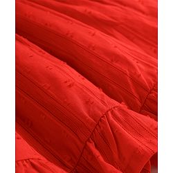 Babyhug Cotton Woven One Piece Frocks Frill Sleeves Round Neck Red 3-6 Months
