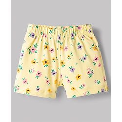 Babyhug Disney Single Jersey Knit Half Sleeves T-Shirt & Shorts Set with Minnie Mouse Graphics - Yellow