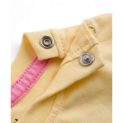 Babyhug Disney Single Jersey Knit Half Sleeves T-shirt & Denim Shorts With Minnie Mouse Graphic - Yellow