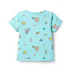 Babyhug 100% Cotton Interlock Knit Half Sleeves  Antibacterial Jhablas With Bear Print Pack of 3 - Multicolor