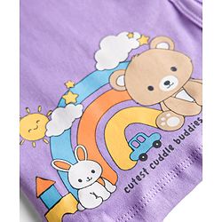 Babyhug 100% Cotton Interlock Knit Half Sleeves  Antibacterial Jhablas With Bear Print Pack of 3 - Multicolor