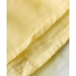 Babyhug Mesh Woven Half Sleeves Floral Embroidered Frock With Bow Applique - Yellow