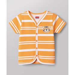 Babyhug 100% Cotton Knit Antibacterial Half Sleeves Jhablas with Zebra & Tiger Print Pack of 3 - Multicolor