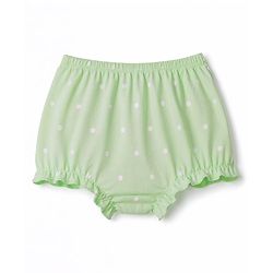 Babyhug 100% Cotton Single Jerssey Knit Antibacterial Bloomers With Polka Dots & Floral Print Pack of 3 - Multicolor