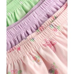 Babyhug 100% Cotton Single Jerssey Knit Antibacterial Bloomers With Polka Dots & Floral Print Pack of 3 - Multicolor
