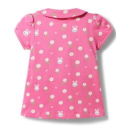 Babyhug Cotton Knit Half Sleeves Shirt & Shorts Co-ord Night Suit with Floral Print - Pink