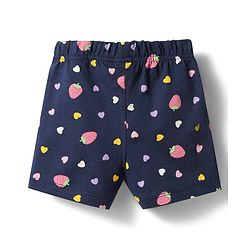 Babyhug Cotton Knit Half Sleeves Strawberry & Hearts Printed Co-Ords Top & Shorts Night Suit - Navy Blue