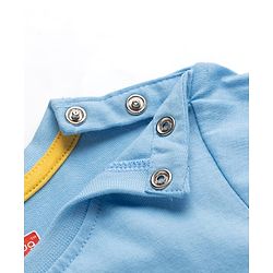 Babyhug 100% Cotton Knit Half Sleeves Dino Printed T-Shirt & Shorts Set - Light Blue & Beige