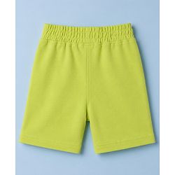 Babyhug 100% Cotton Knit Half Sleeves Pear & Text Printed T-Shirt & Shorts Set - White & Lime Green