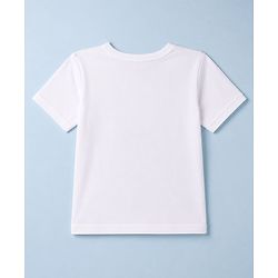 Babyhug 100% Cotton Knit Half Sleeves Pear & Text Printed T-Shirt & Shorts Set - White & Lime Green