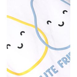 Babyhug 100% Cotton Knit Half Sleeves Pear & Text Printed T-Shirt & Shorts Set - White & Lime Green