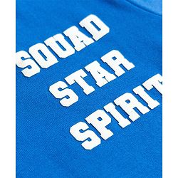 Babyhug Single Jersey Knit Half Sleeves T-Shirt & Shorts Set with Text Print - Yellow & Blue