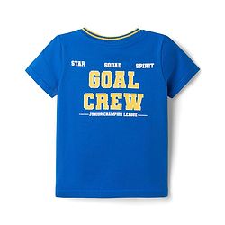 Babyhug Single Jersey Knit Half Sleeves T-Shirt & Shorts Set with Text Print - Yellow & Blue